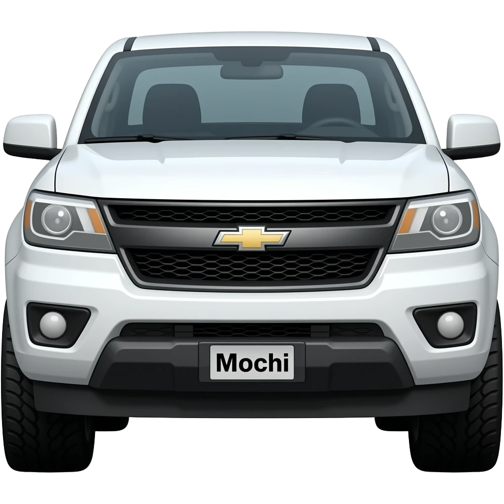 white chevy colorado named mochi emoji