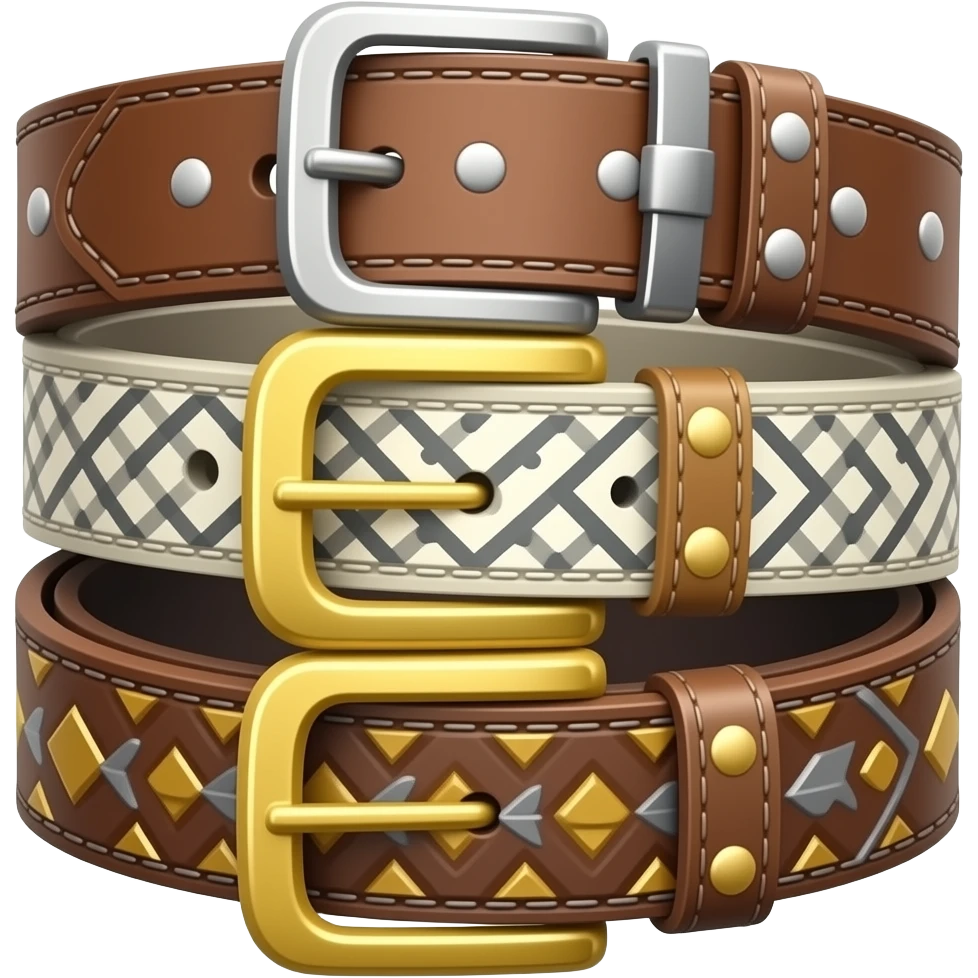 stylish belt with different designs emoji