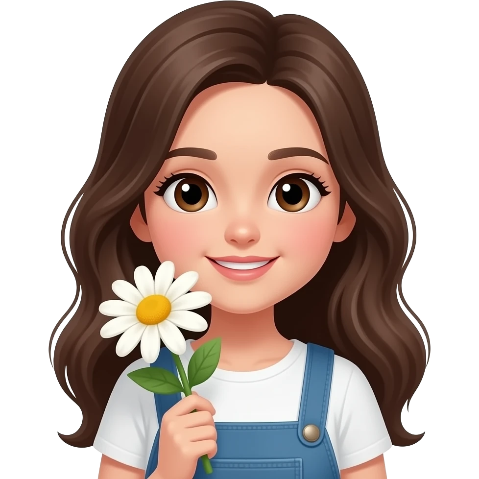 girl holding flower emoji