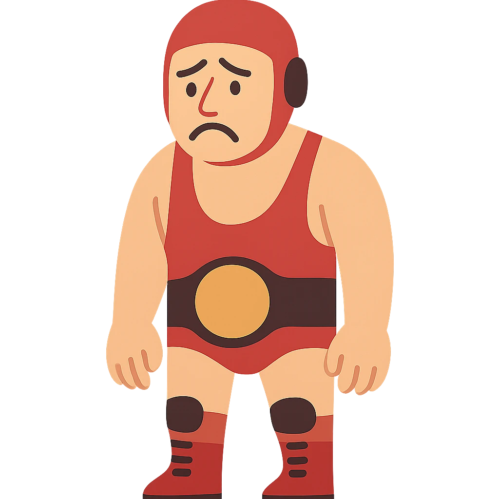 flat toon style sad wrestler emoji