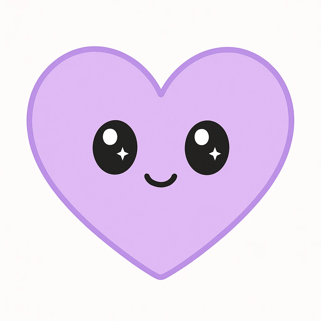 a heart in pastel purple, soft and simple, no text, clean background emoji