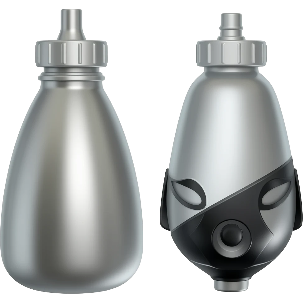 Silver and black with air tank paintball emoji