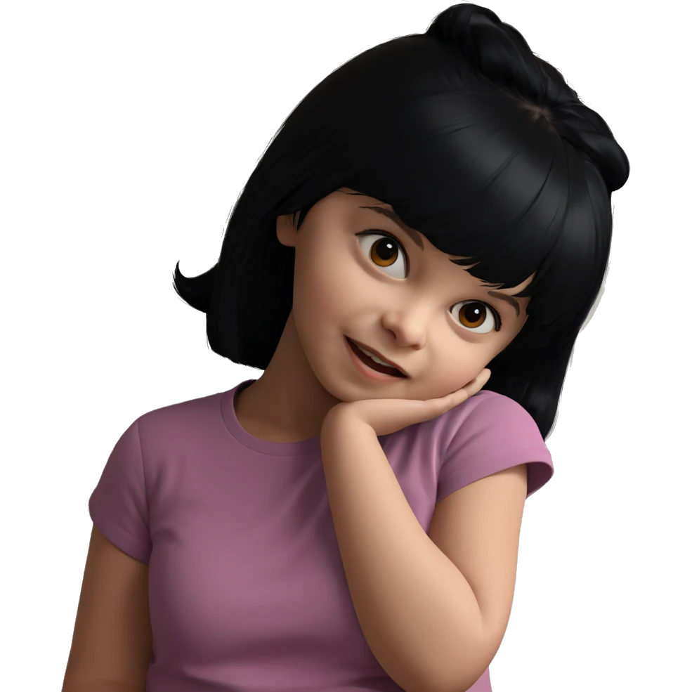 resting girl with black hair emoji