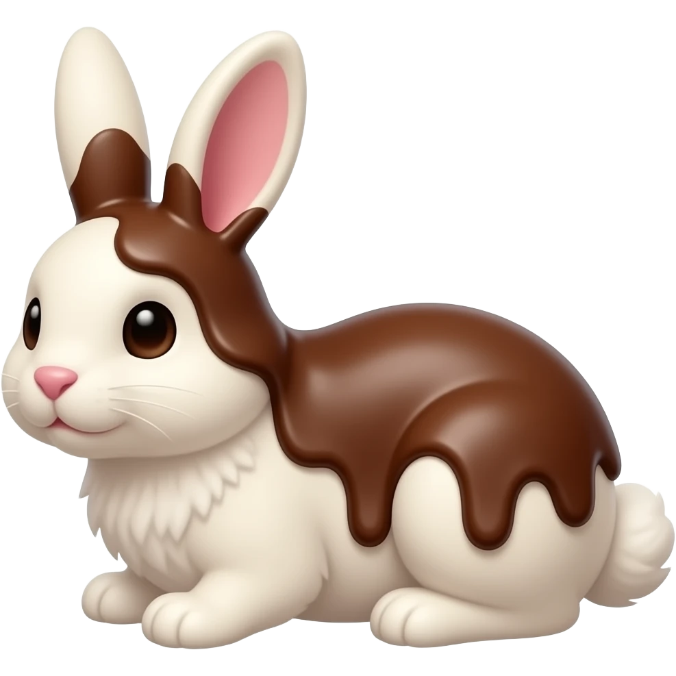 Cotton candy the bunny in chocolate! emoji