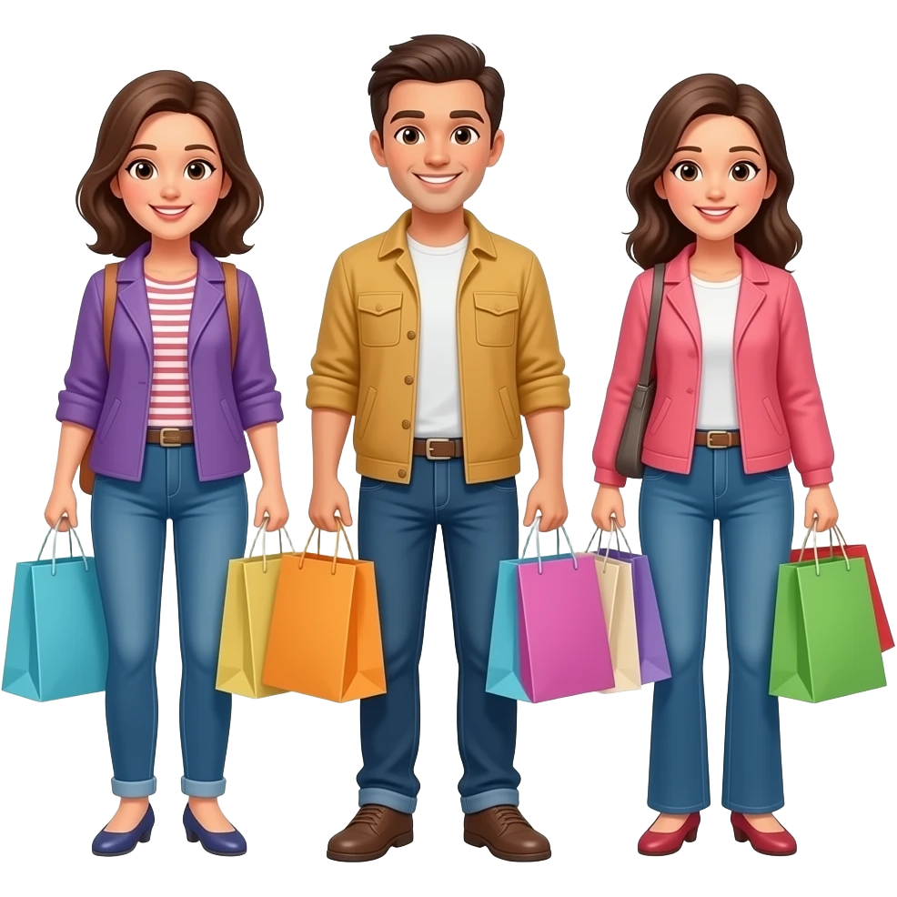 Trio de emoji de compras emoji