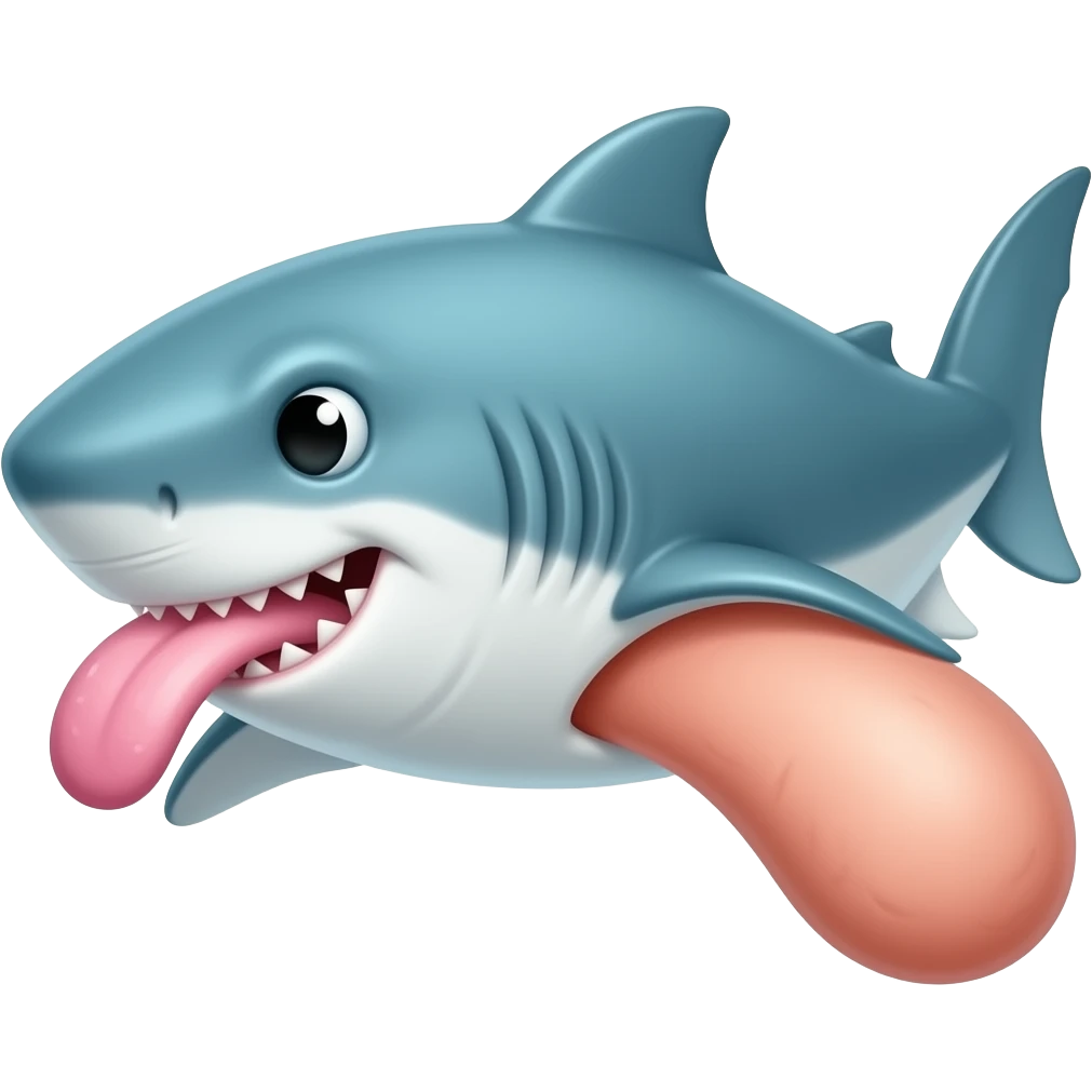 Shark with a long and girthy erect penis emoji