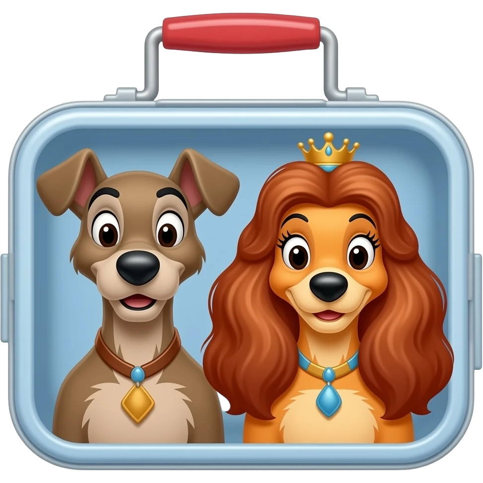 lonchera de reina de la dama y el vagabundo si que esa igual a ella emoji