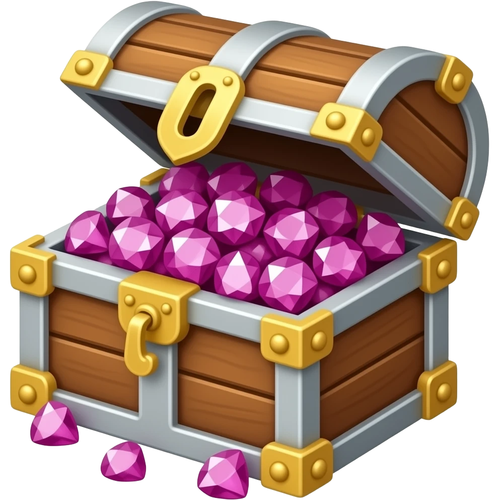 Treasure chest full of rubies emoji