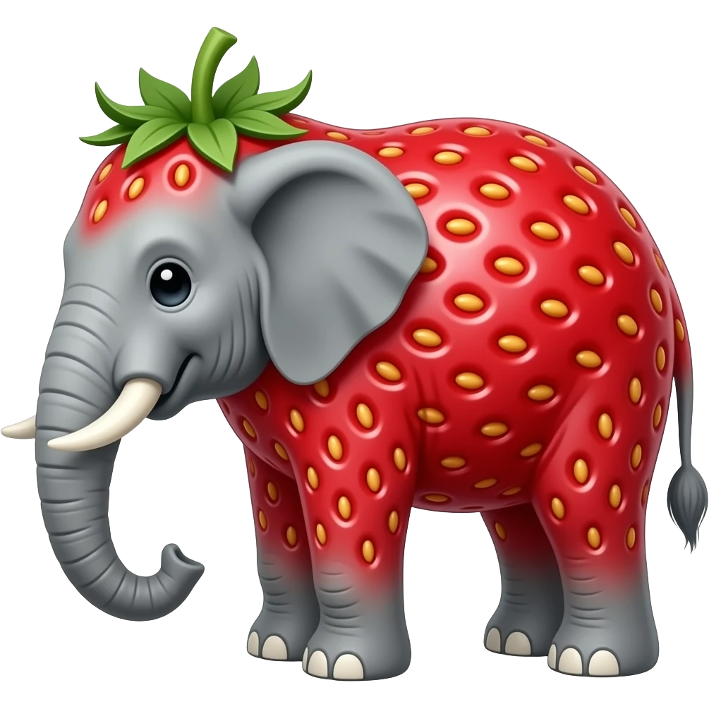 an elefant with a strawberry body emoji