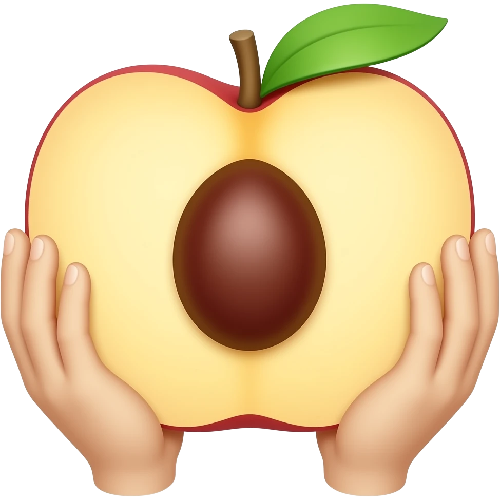 peach with a hole in the middle with hands outside emoji