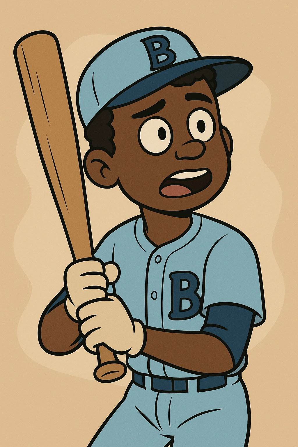 Light blue Little people pictures a boy Jackie Robinson Witam by 20 Label Sanches Vegas Mustined by Linzie Heater emoji