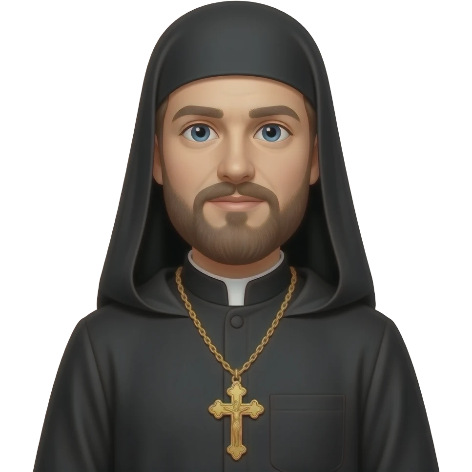 an Orthodox parishioner with an Orthodox cross around his neck emoji