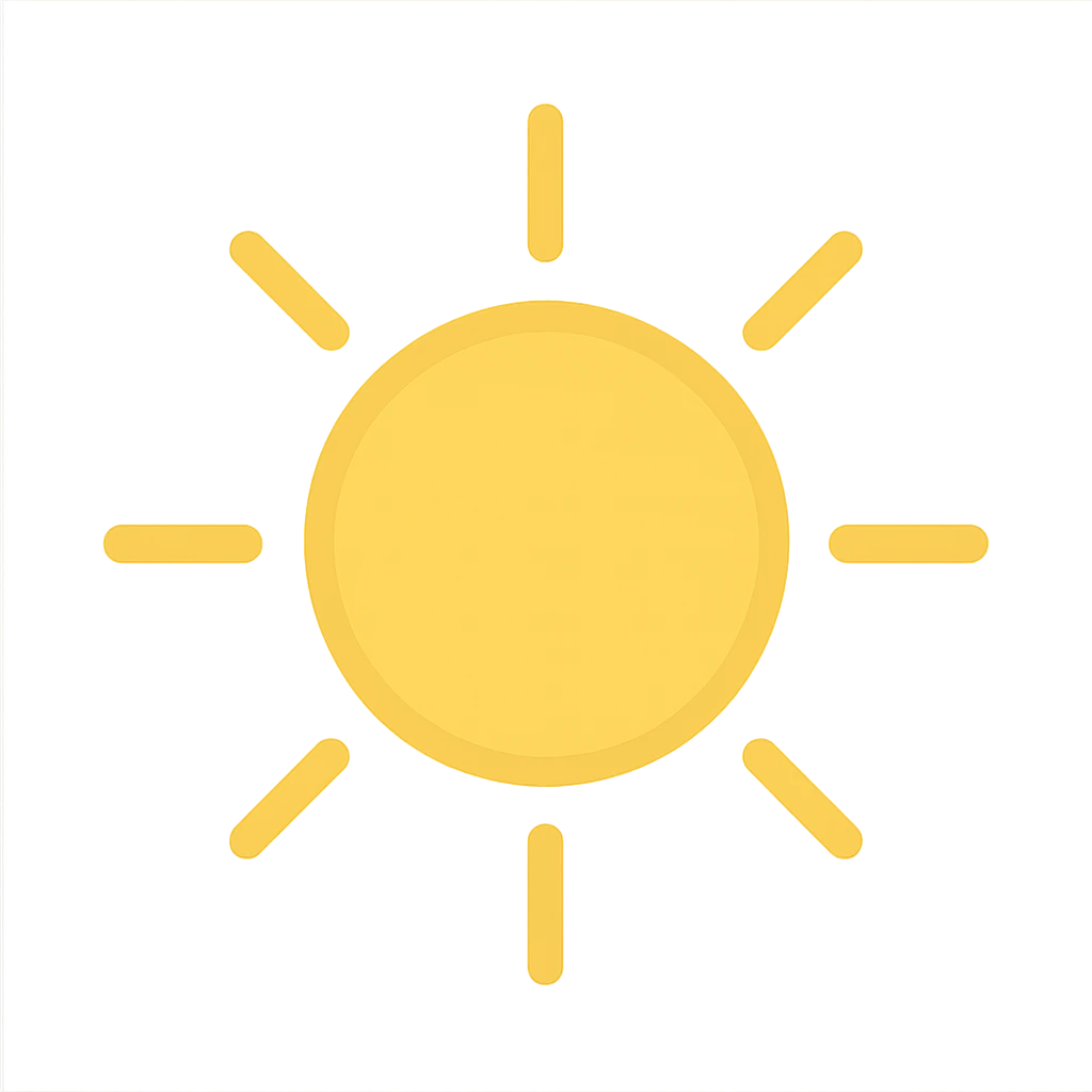 yellow sun, digital illustration emoji