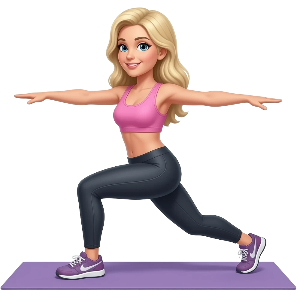 50 year old long blonde hair woman lower body exercises emoji