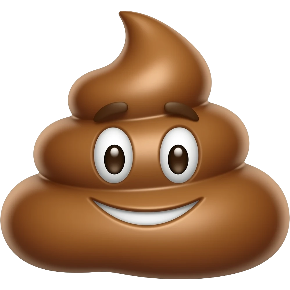 Emoji with butt pooping emoji