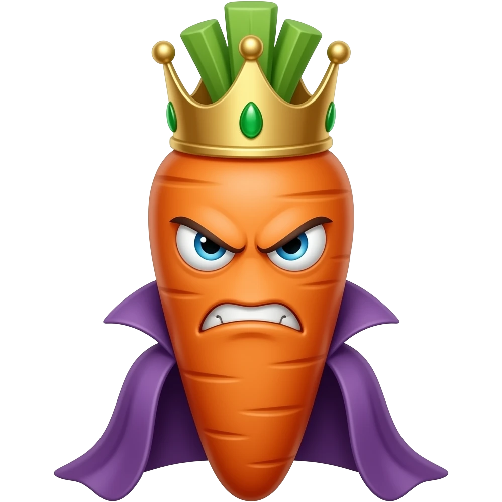 carrot villain angry with crown emoji