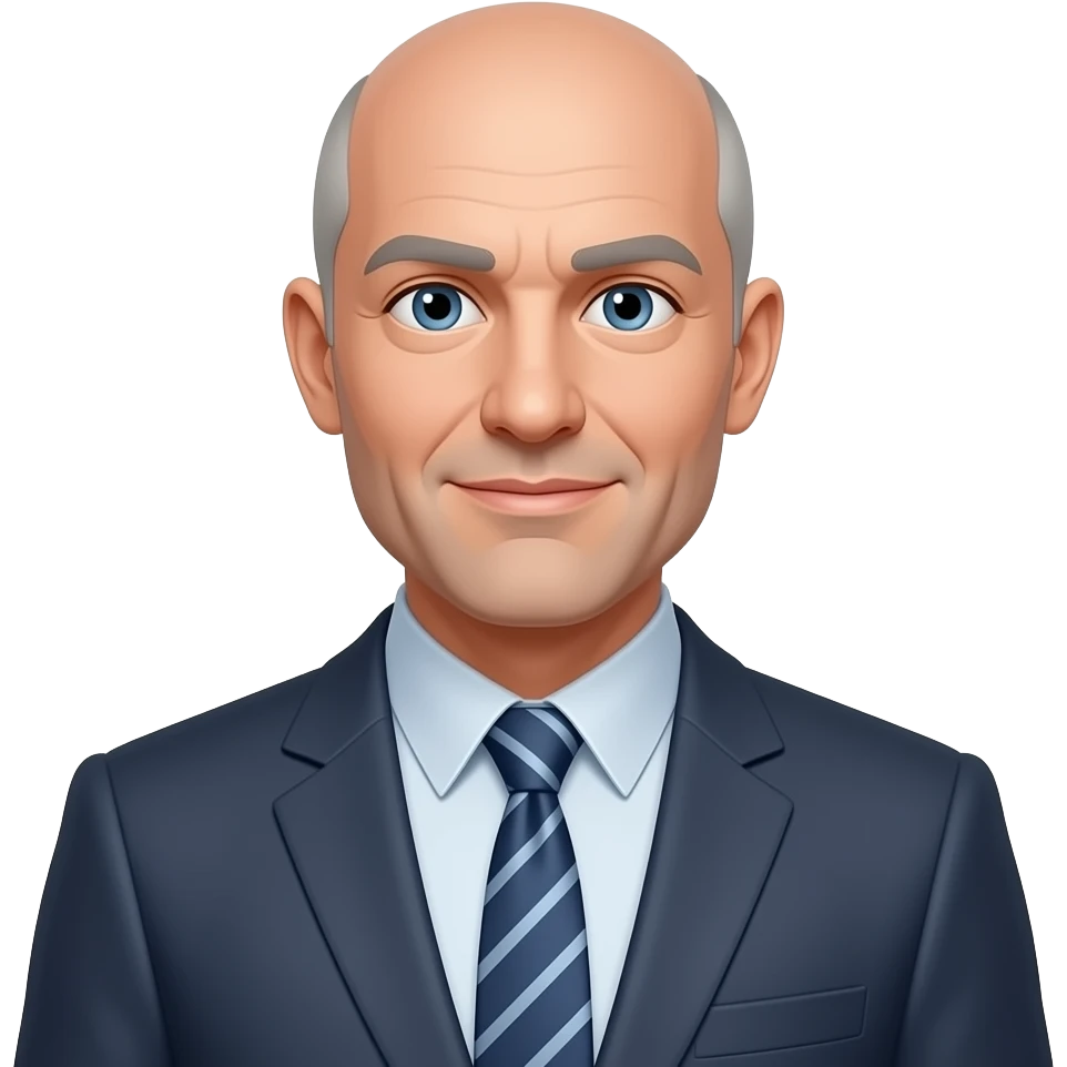 balding white male no facial hair 3/4 body business casual no tie emoji