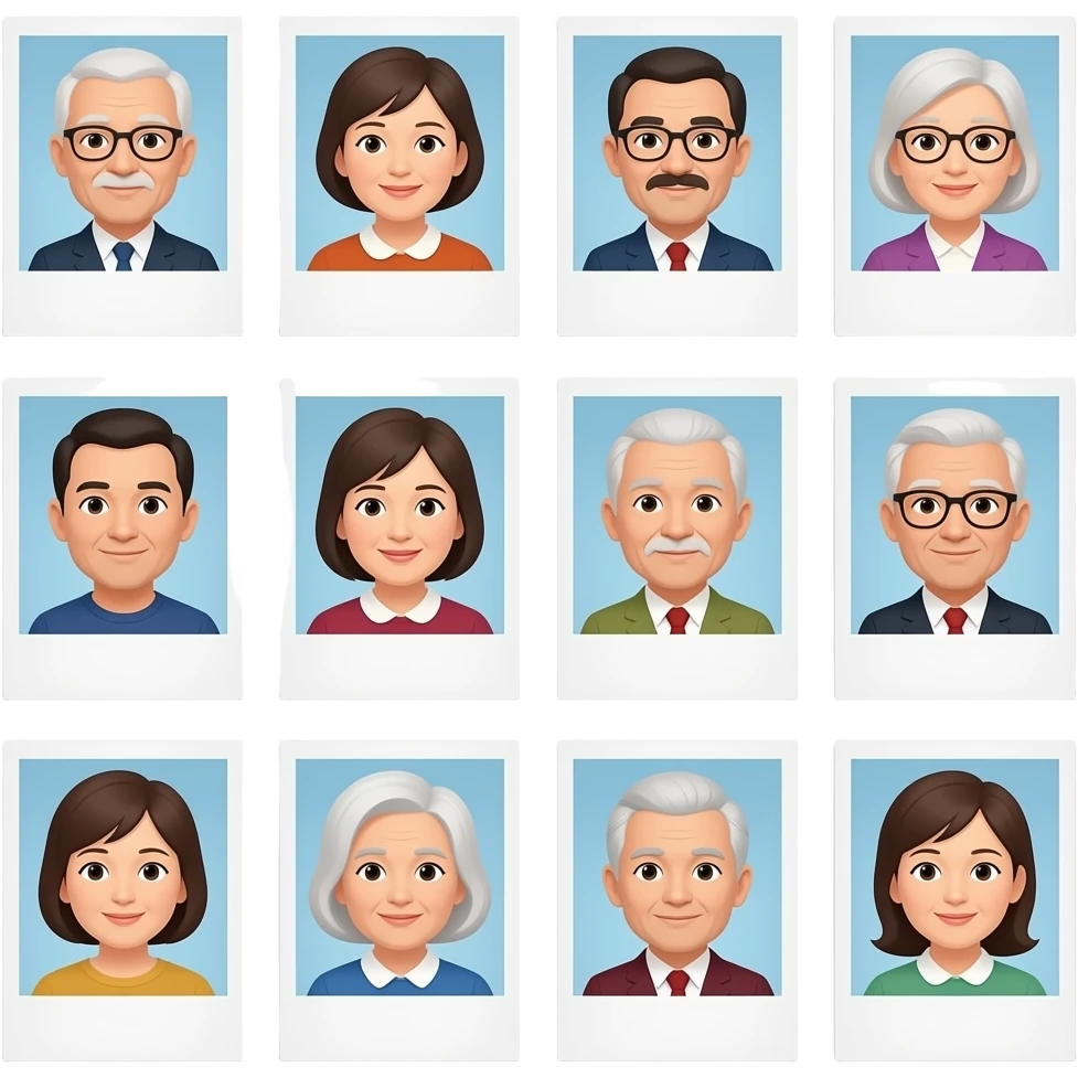 photo album with photos of different generations emoji