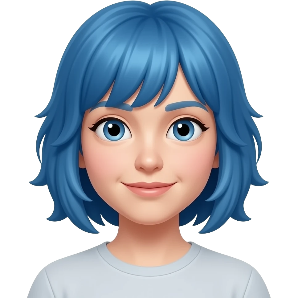 Persona con pelo azul emoji