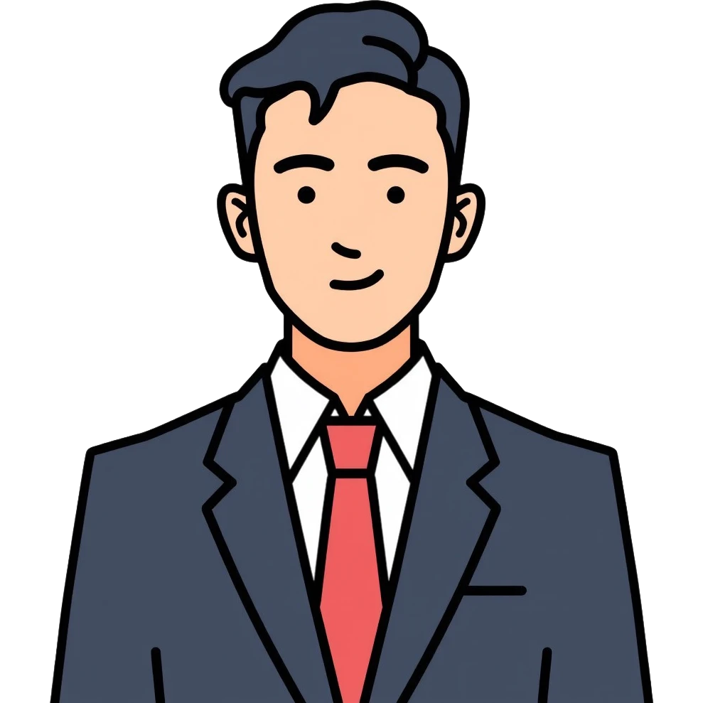 Asian businessman in suit, professional persona emoji