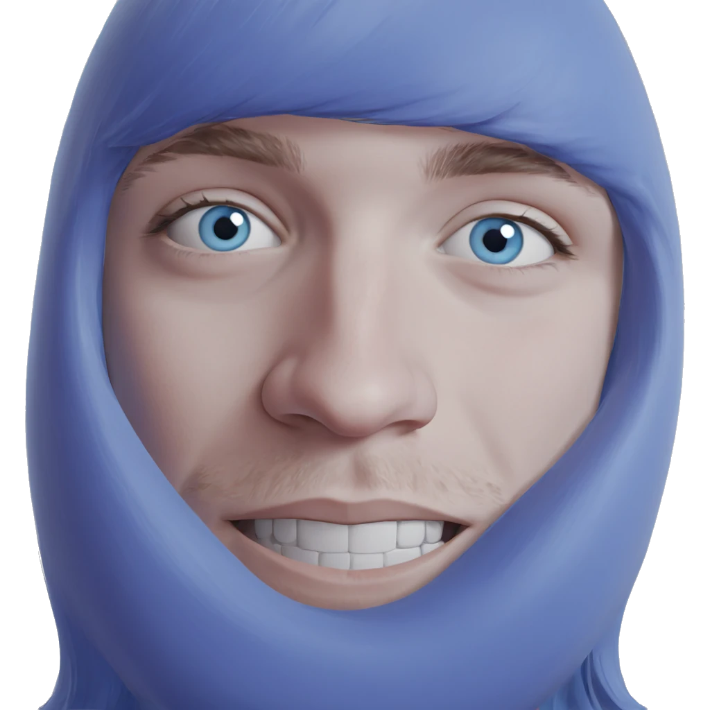 blue haired portrait gaze emoji