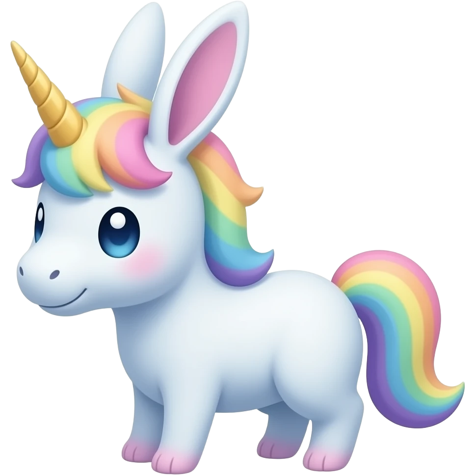 rainbow pastel Pokémon bunny unicorn the horn full body emoji