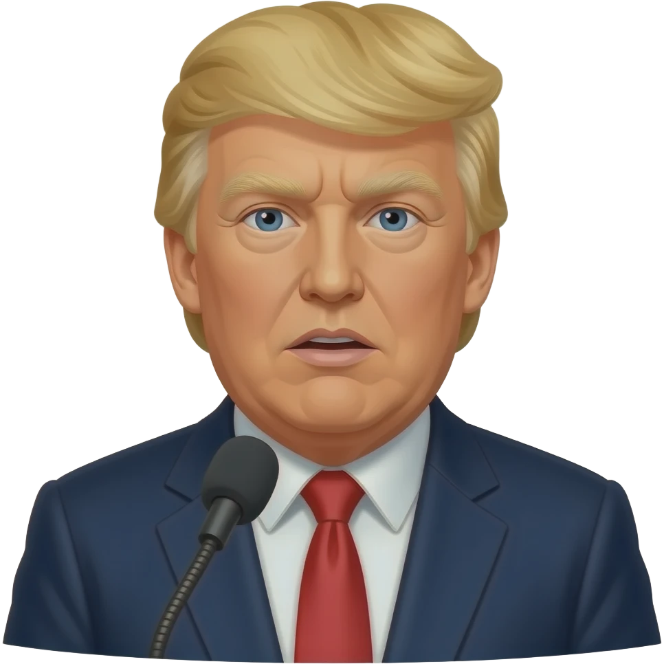 Emoji of Donald Trump giving a speech emoji