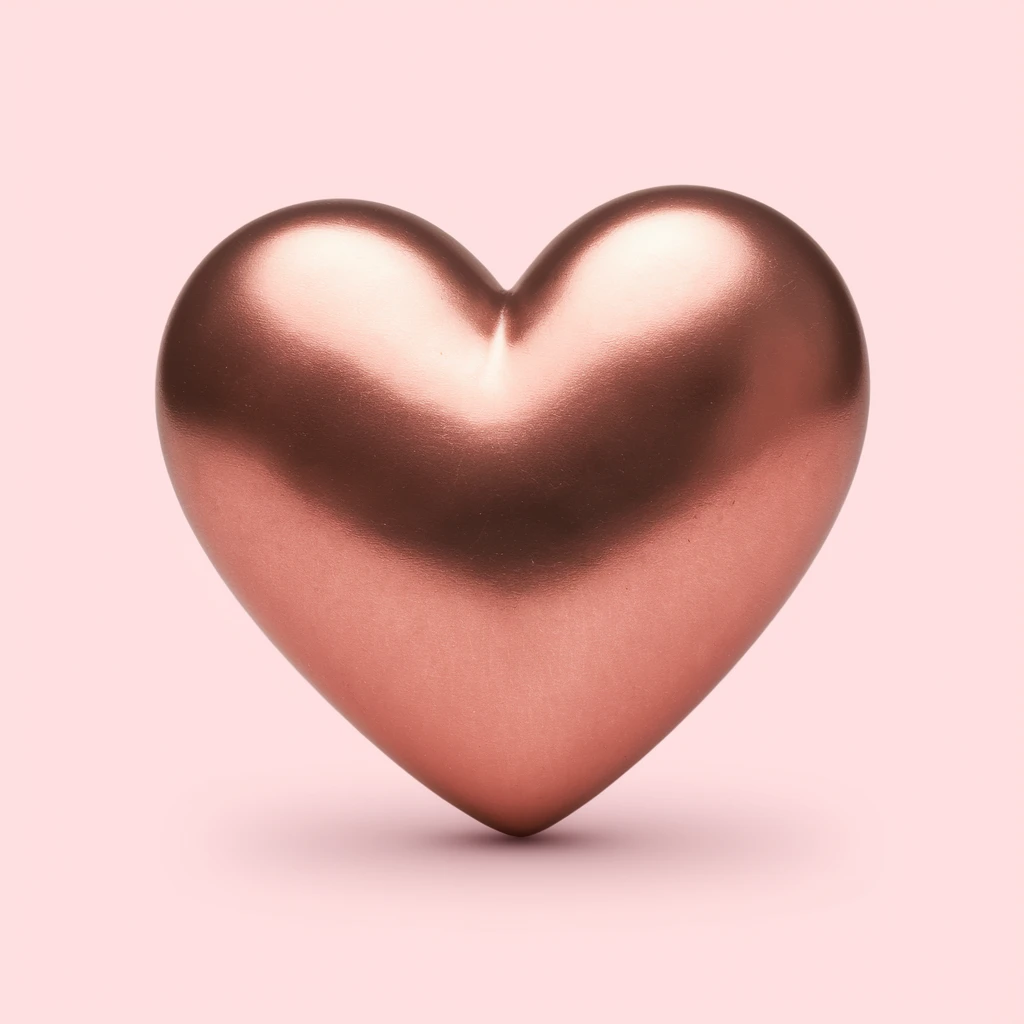 heart with a metallic copper finish emoji