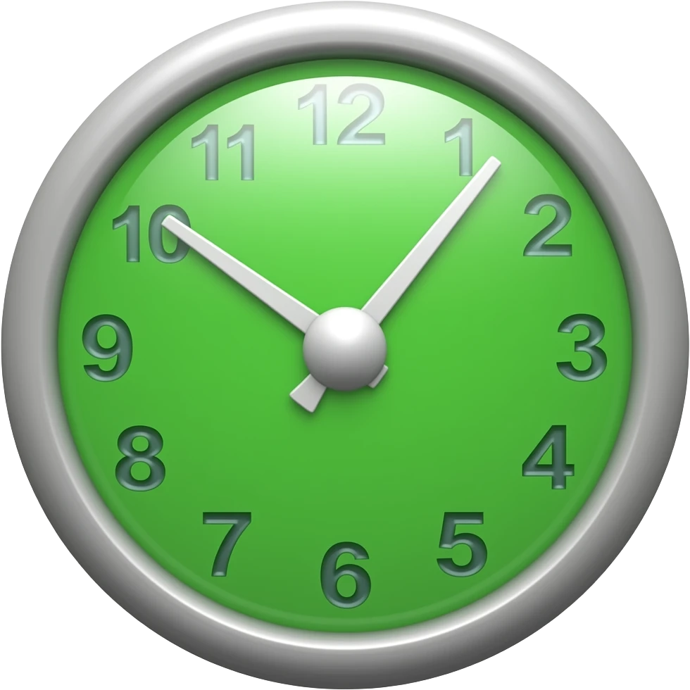 green clock with grey border emoji
