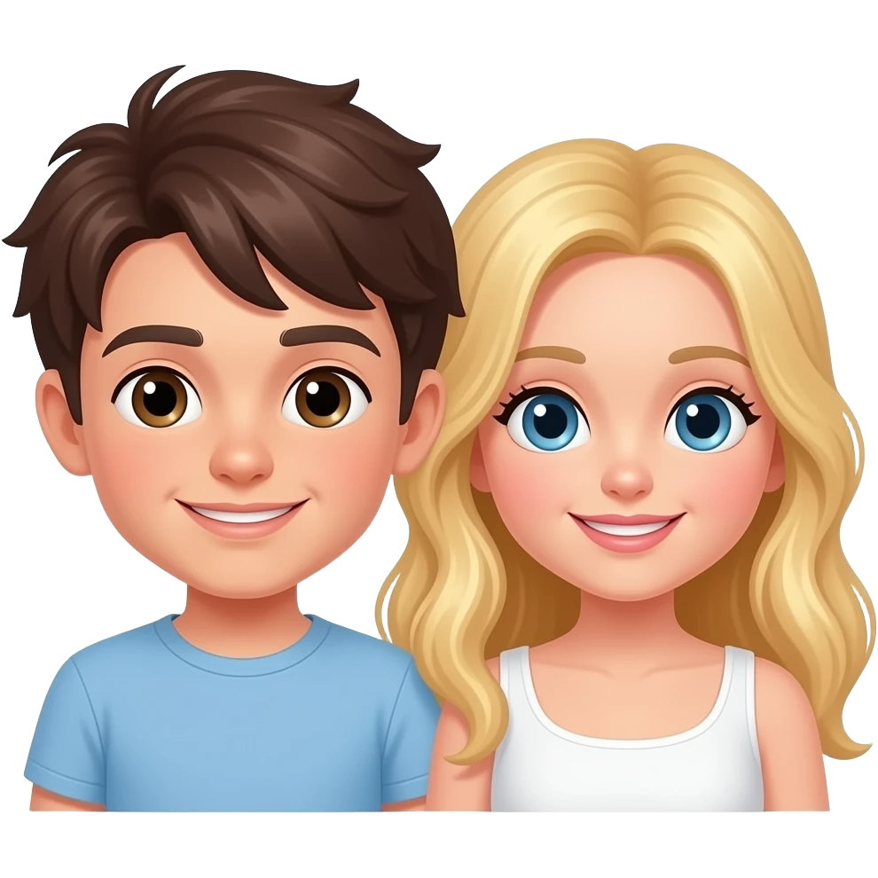 que el chico sea blanco y pelo morocho chapandose com una chica rubia blanca emoji