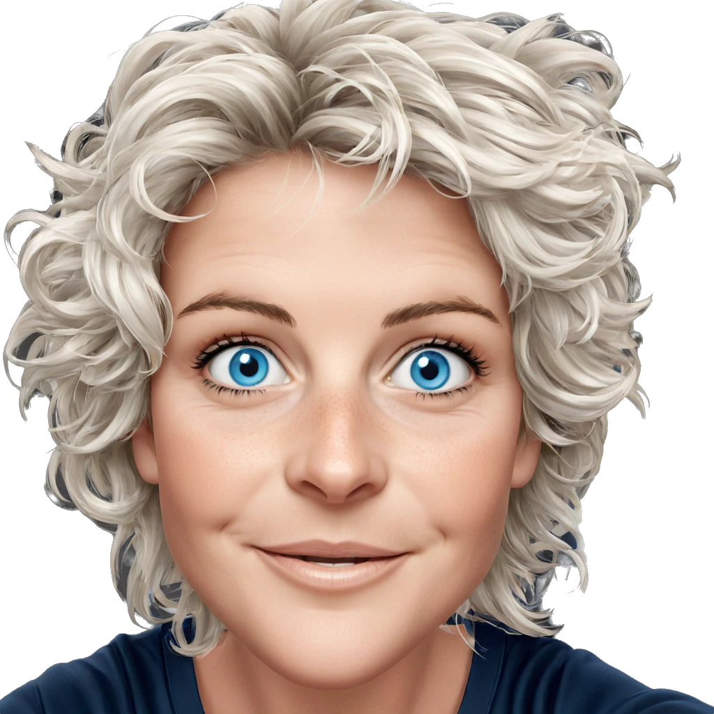 smiling girl with blue eyes emoji