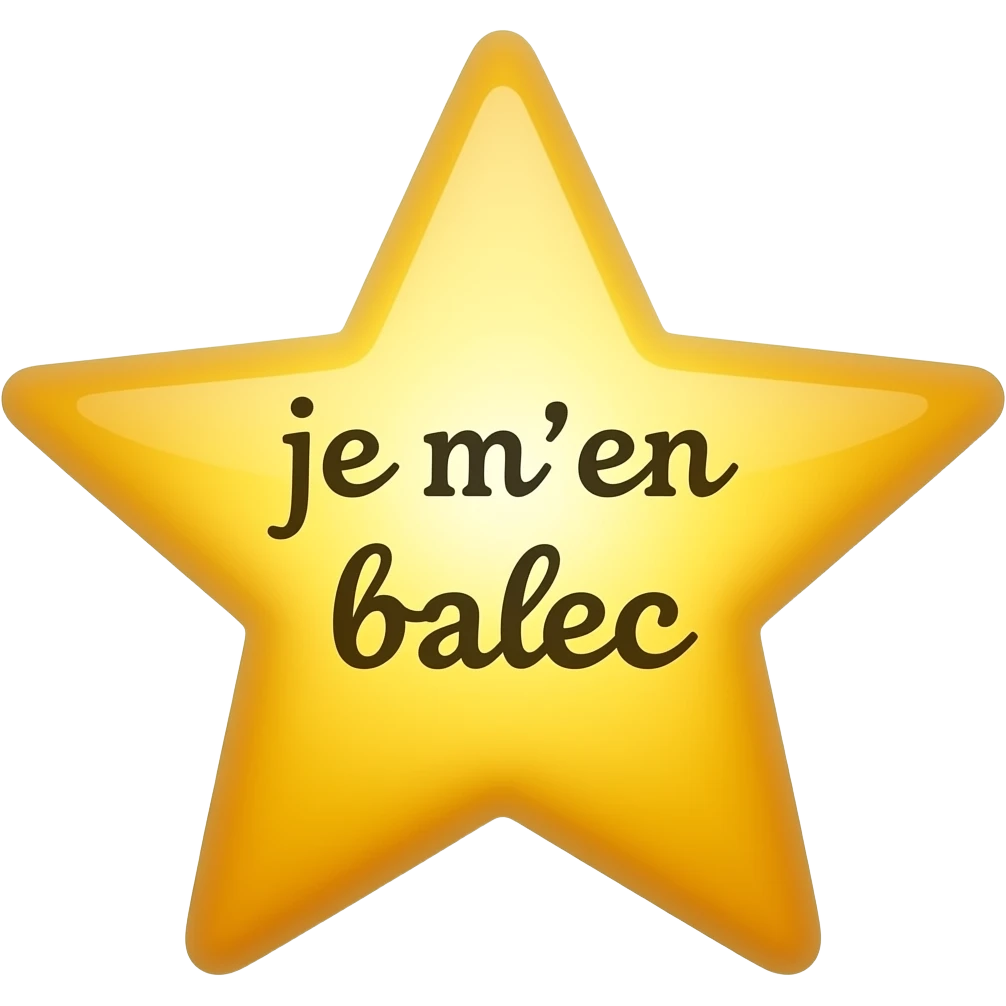 Une étoile filante avec écrit « je m’en balec » à l’intérieur le plus réaliste emoji