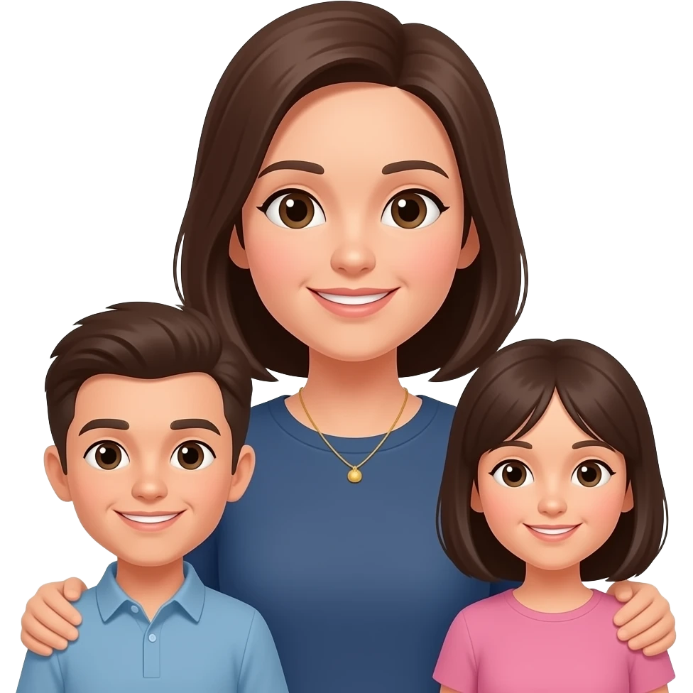 Женщина с семьей родом за спиной в заде emoji