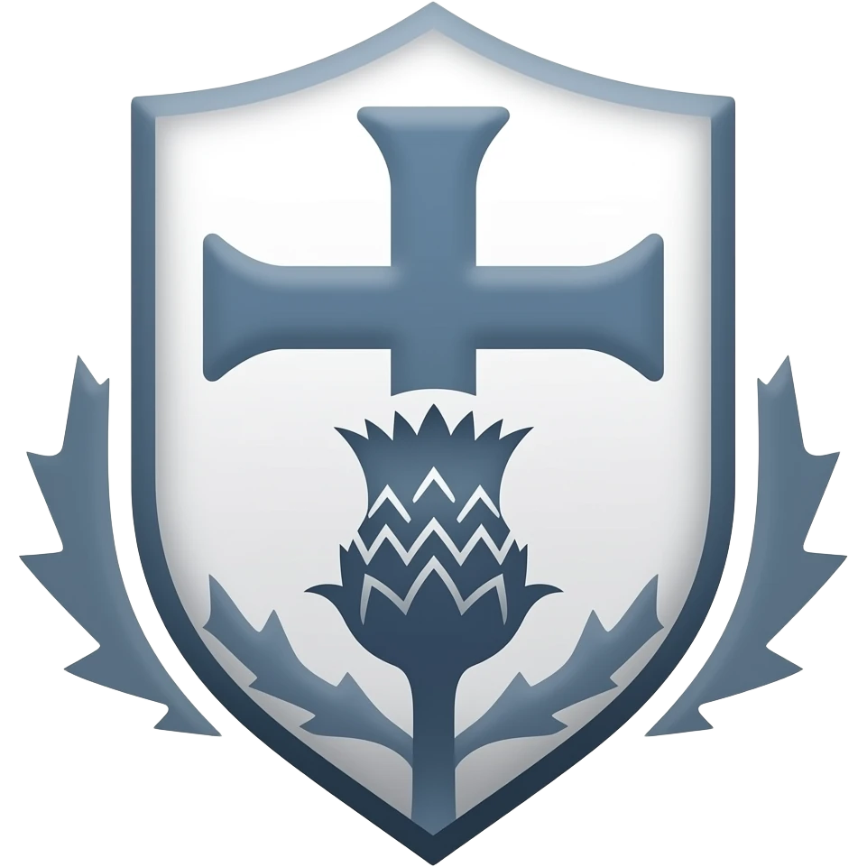Bishop's emblem with a touch of dark blue emoji