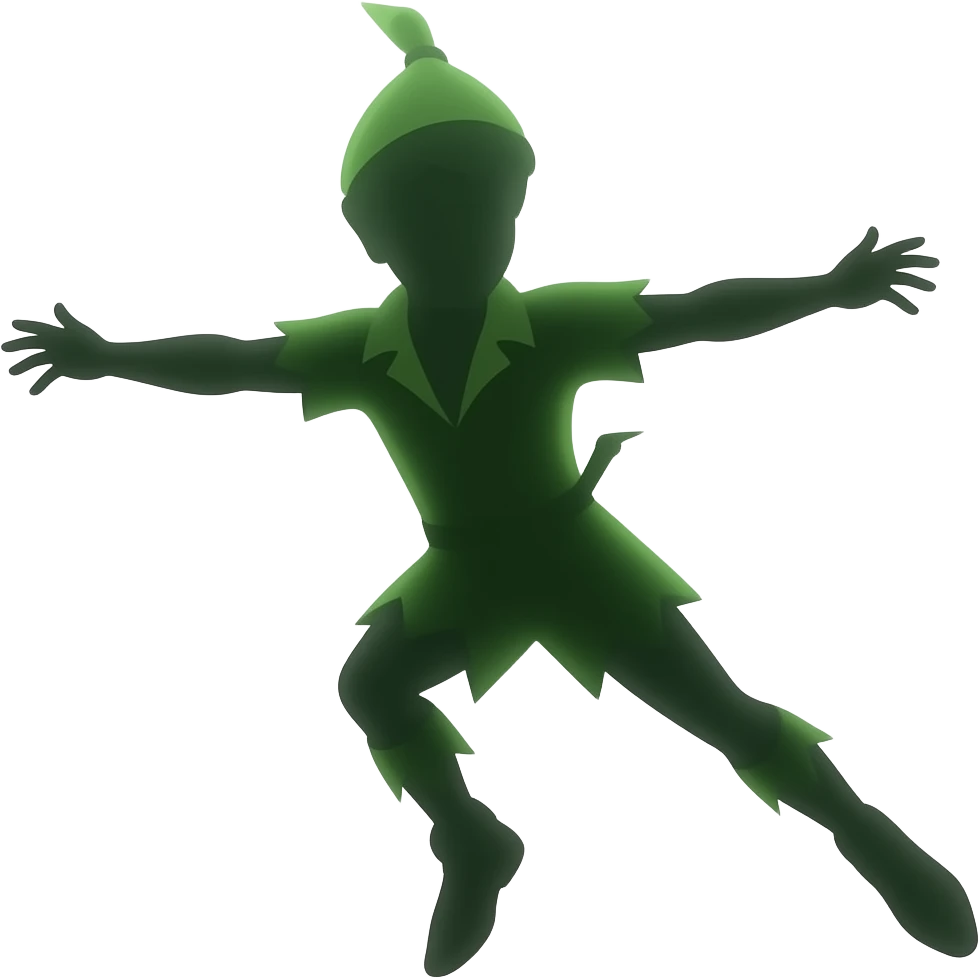 show the shadow of Peter pan emoji