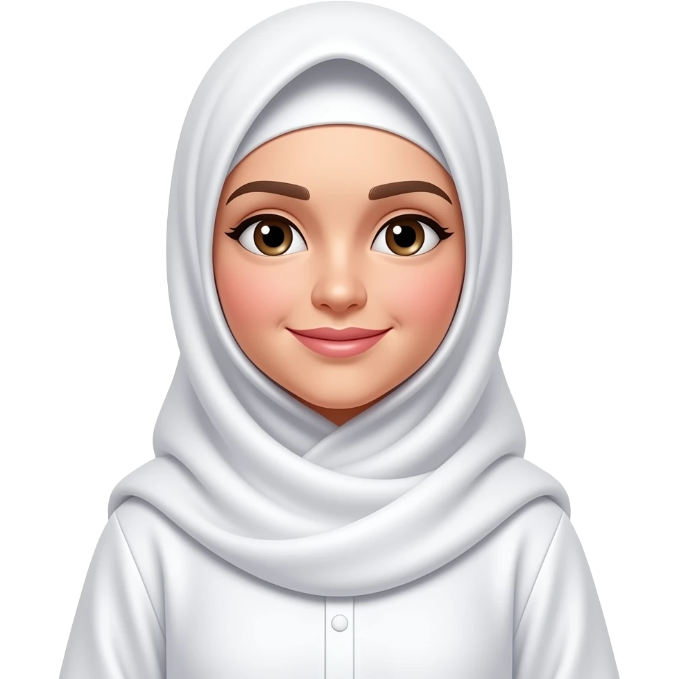Muslim girl in white abaya emoji