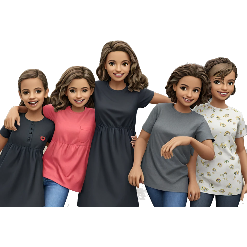 smiling girls in outdoor setting emoji