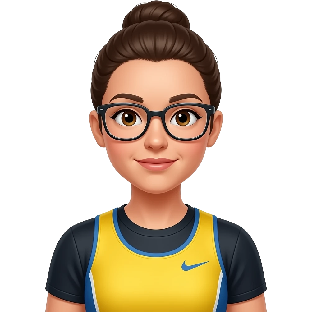 female Athlete in  jersey With Glass emoji