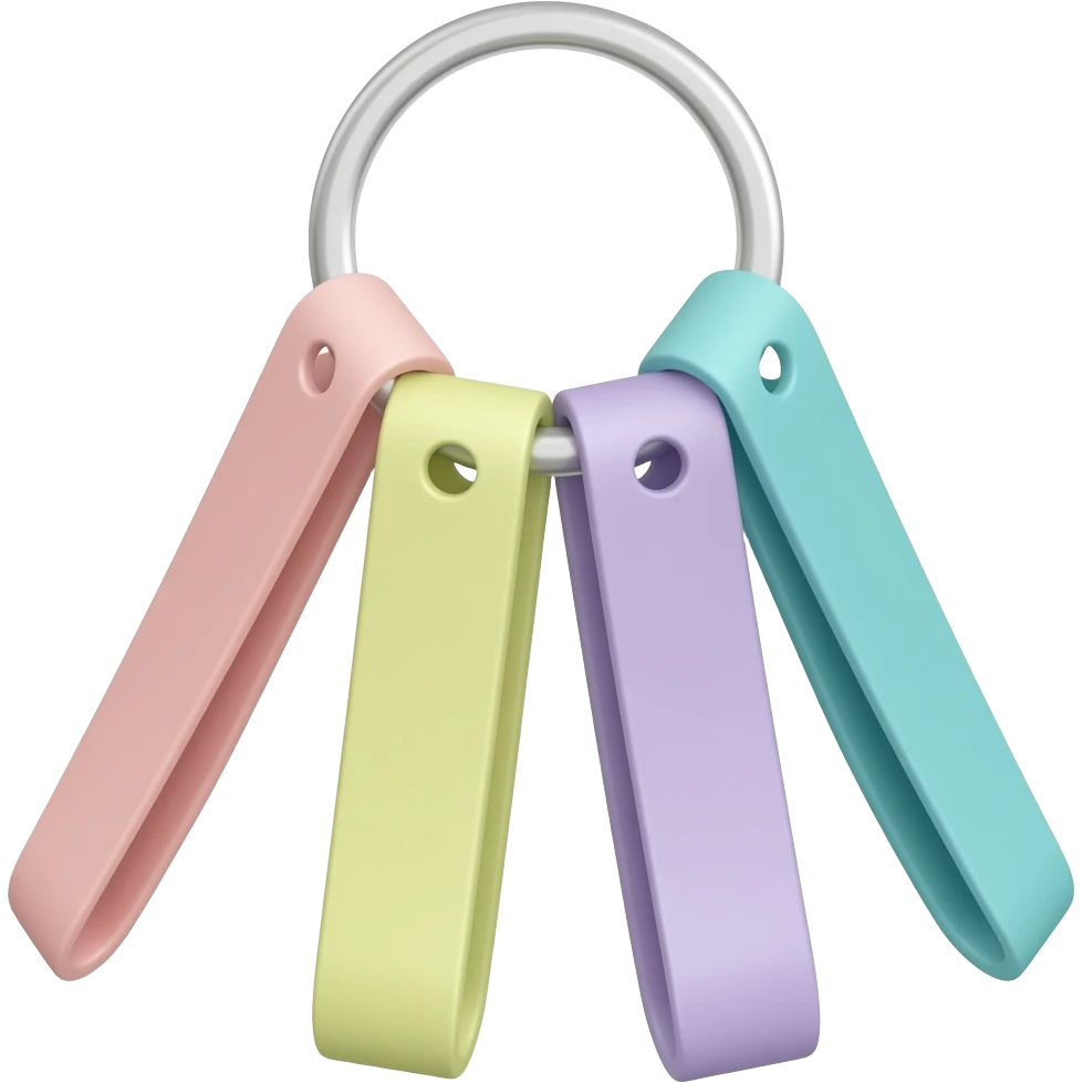 Pastel colored  keychains emoji