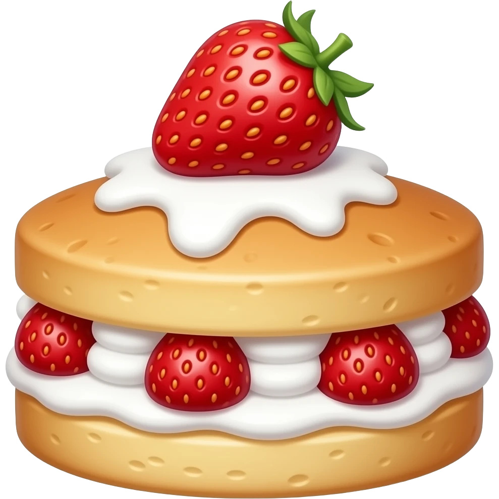 strawberry shortcake on shortcake emoji