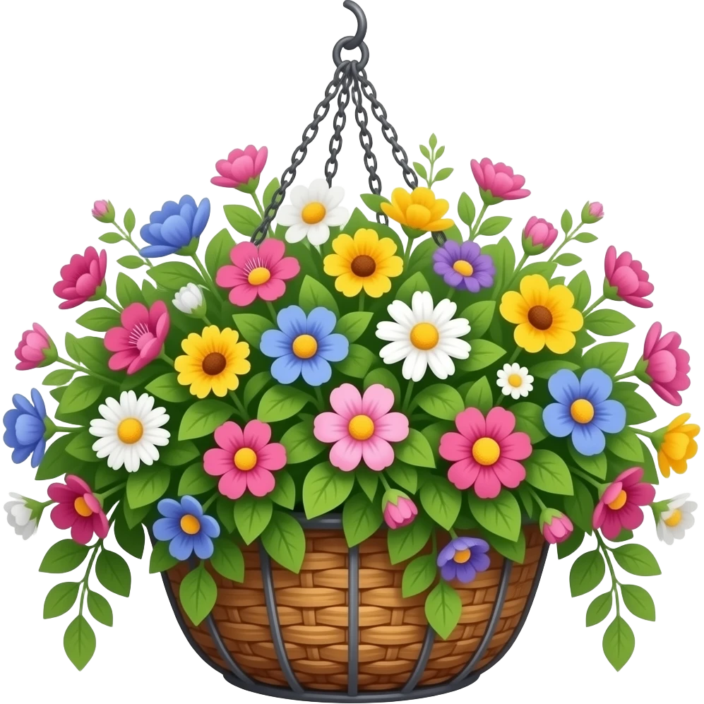 Hanging flower basket emoji
