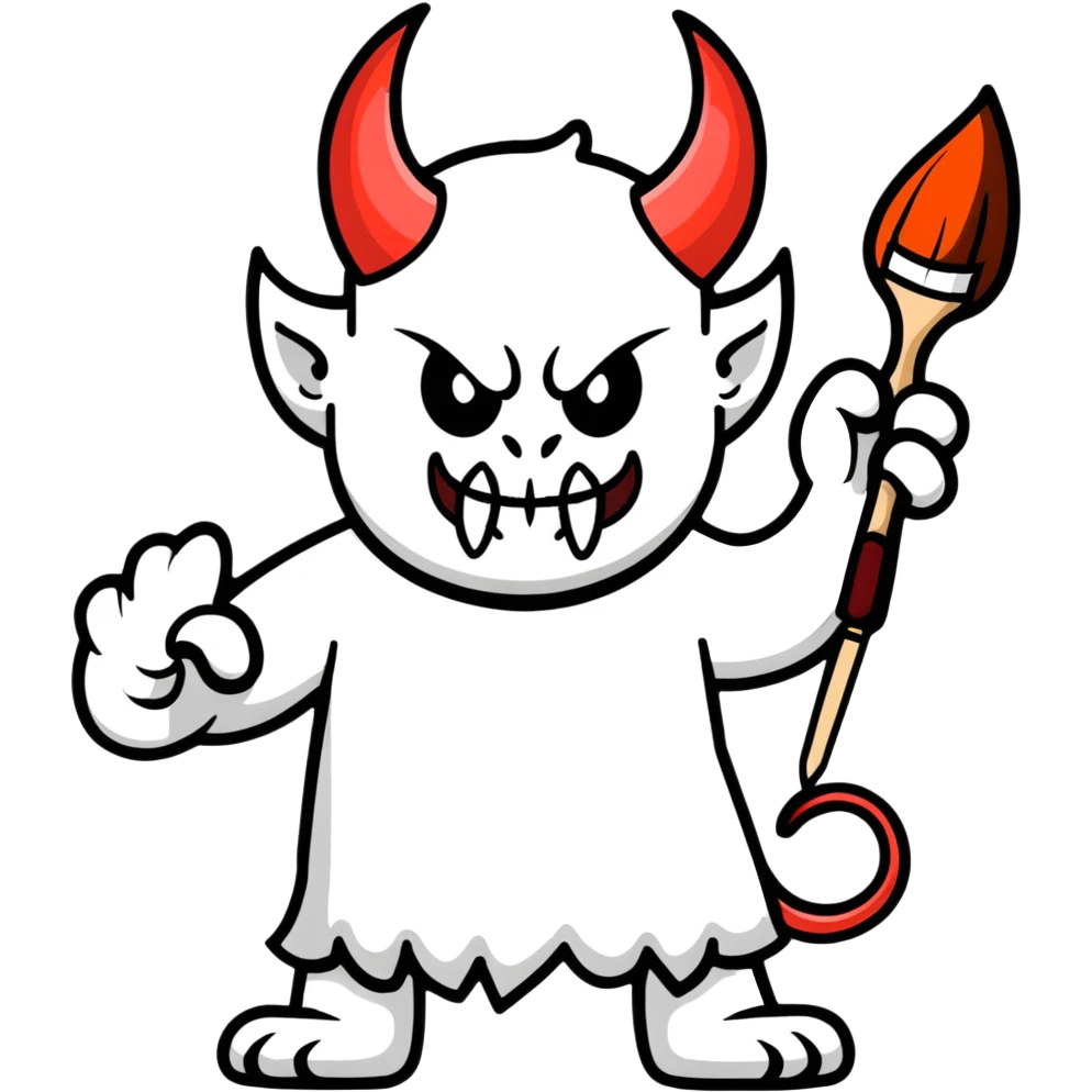 demon with a paintbrush emoji