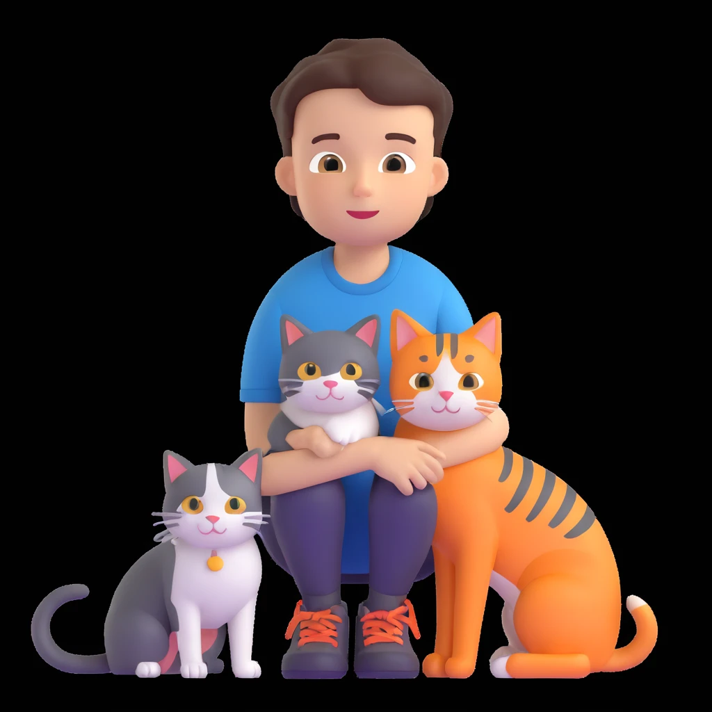 boy and cat pet emoji