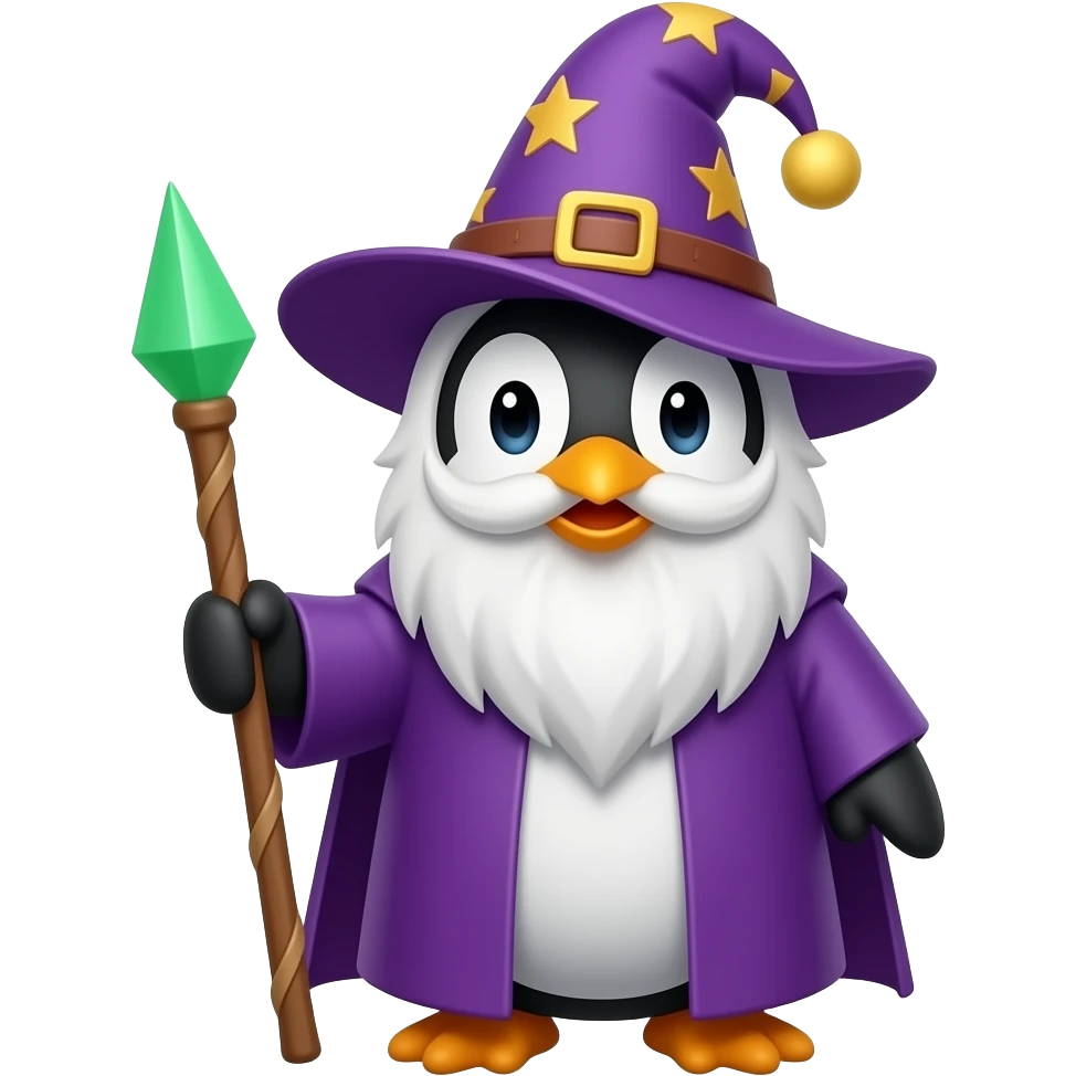 Penguin Wizard emoji