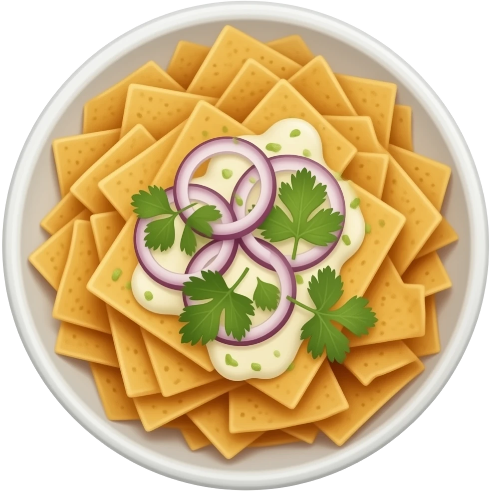 Chilaquiles rojos con cebolla, cilantro y crema emoji