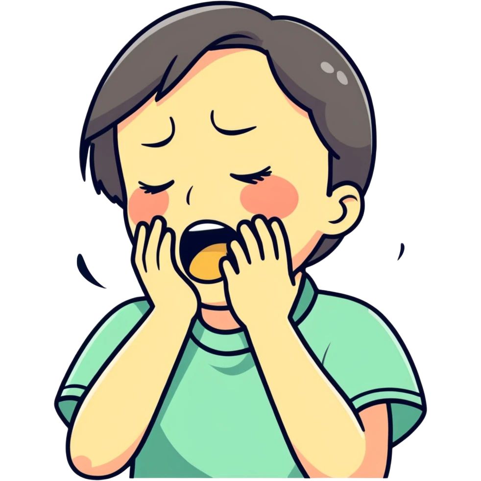 Someone chocking their self while crying  emoji