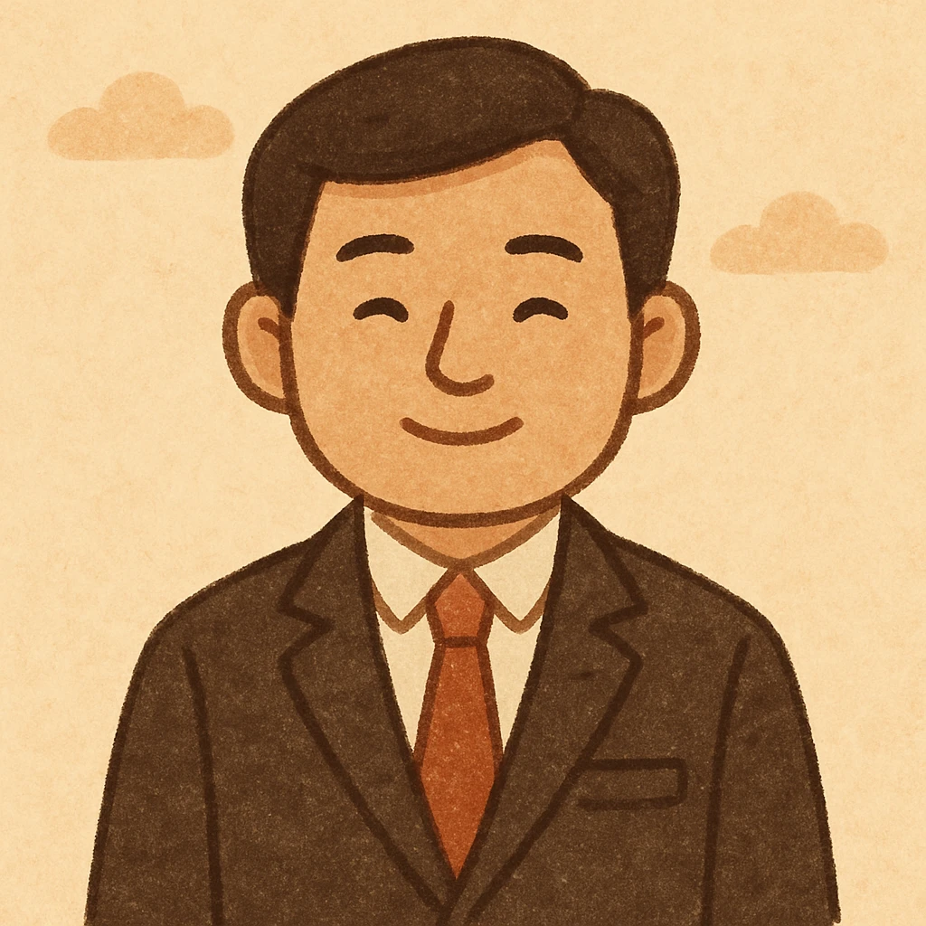Chinese professional agent, formal suit, friendly, plain background, flat illustration emoji