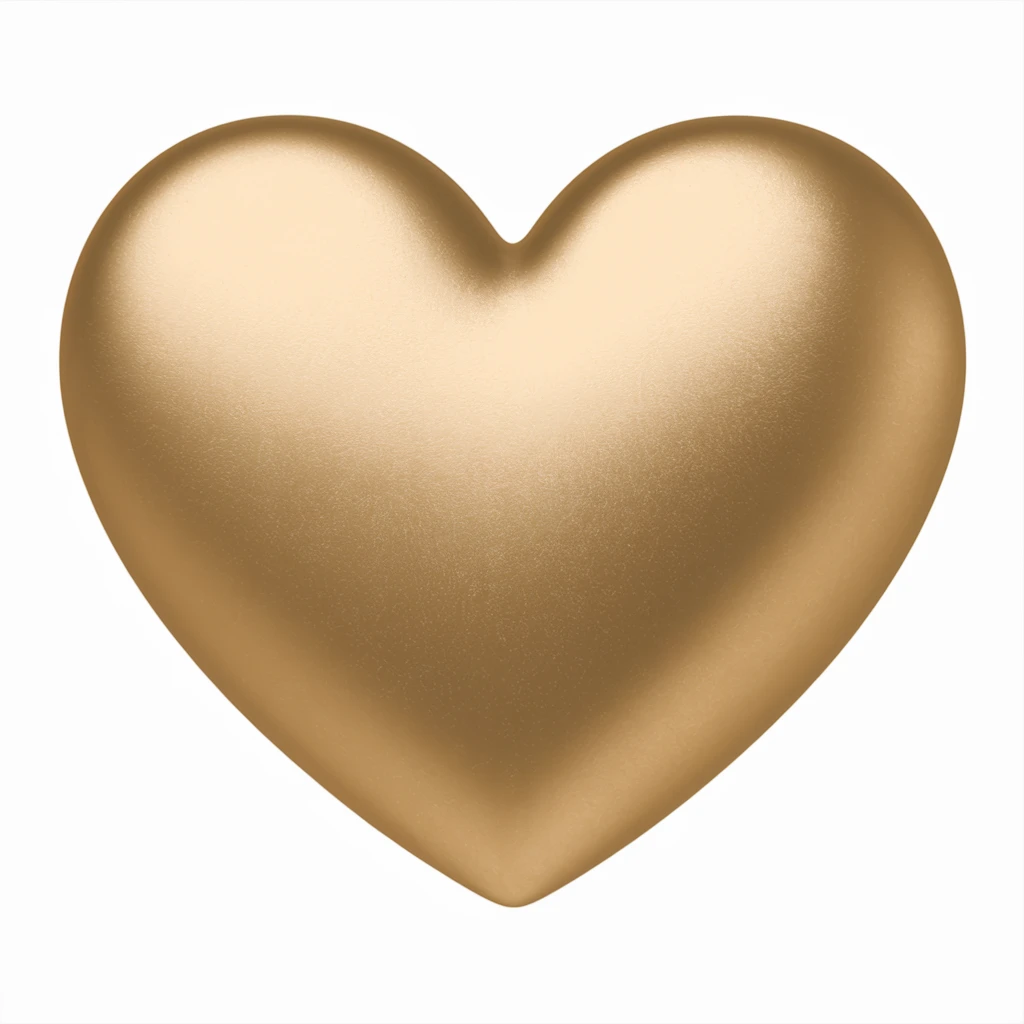 heart with a metallic gold finish emoji