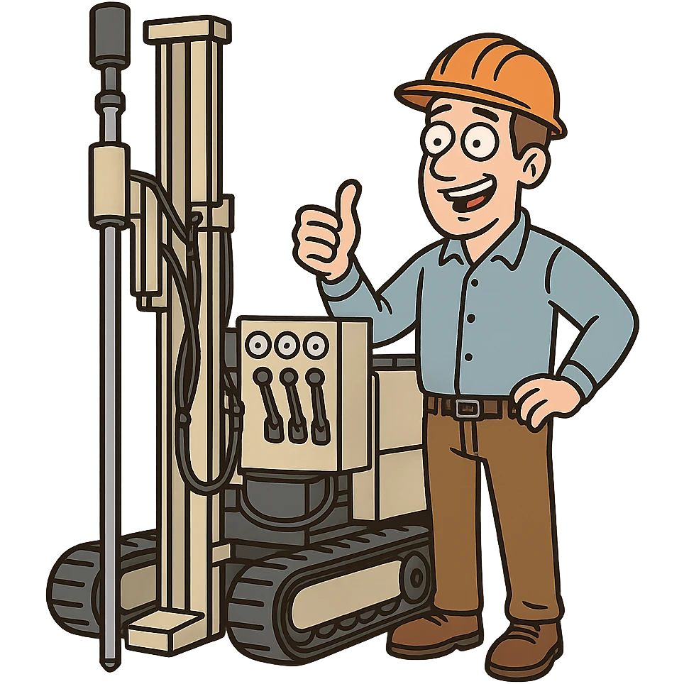 rack-mounted geotechnical drilling rig (Geoprobe-style soil sampling machine), transparent background emoji