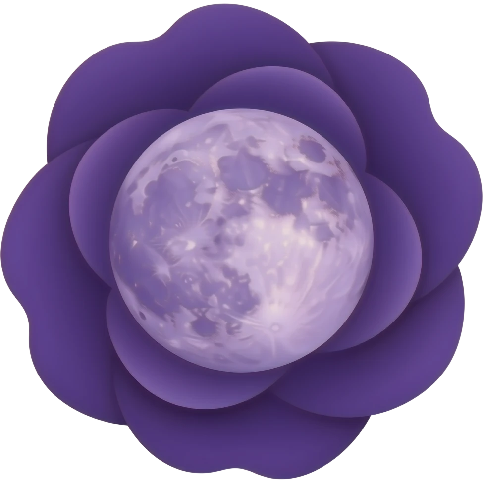 dark purple rose with a purple fullmoon inside emoji